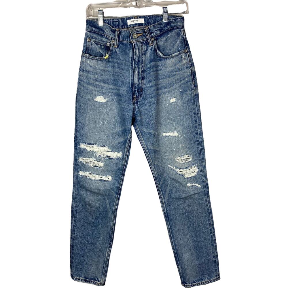 Moussy Vintage Distressed High Rise Tapered Jeans Size 26